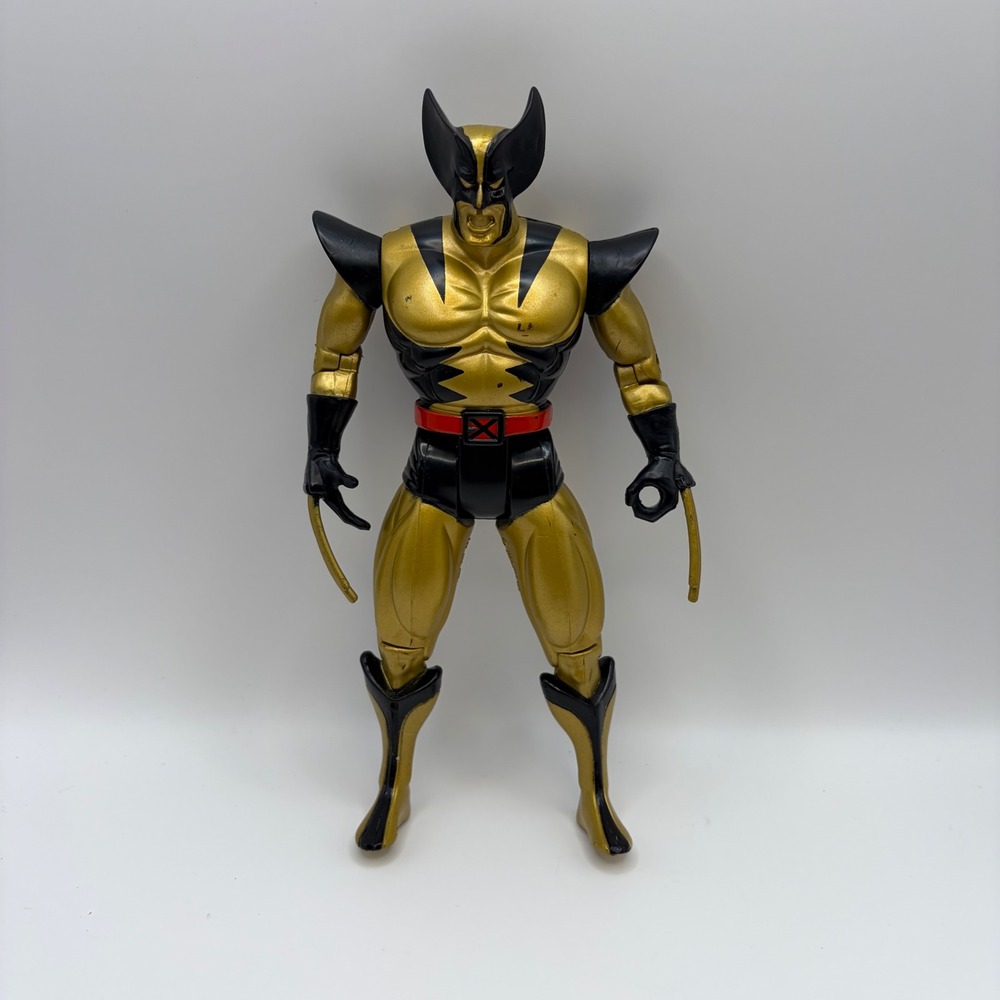 Vintage 1993 Marvel Toy Biz Wolverine Action Figure 10 Inch Gold Black X-Men
